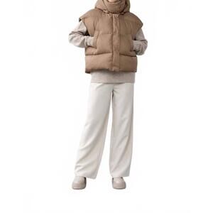 NEW WITHBLACK woodsmoke puffer vest in khaki